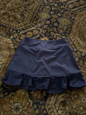 Tommy Bahama Navy Ruffle Hem Mini Skirt